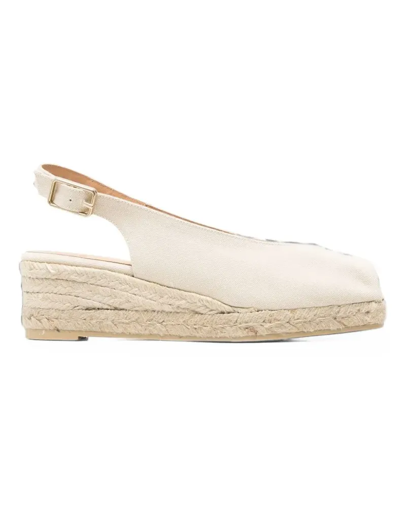 Castañer Dosalia braided raffia wedge sandals - Weiß Weiß