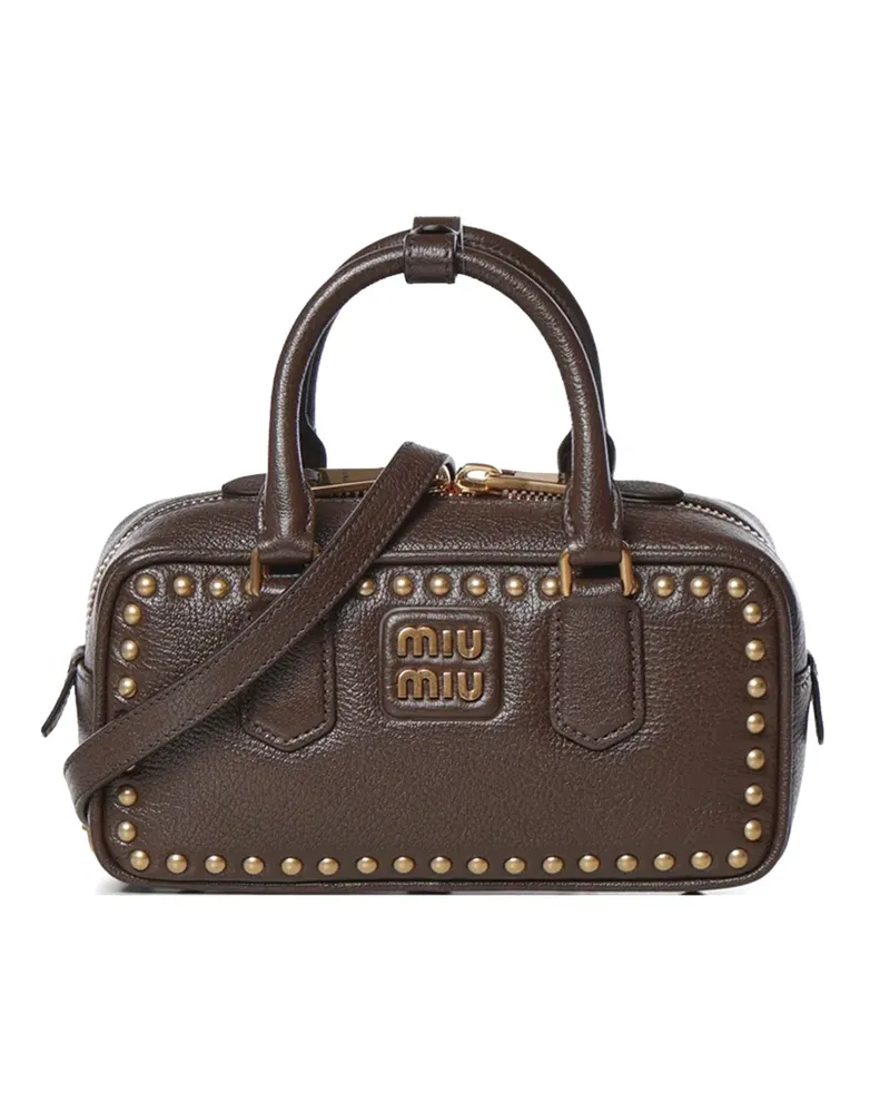 Miu Miu Arcadie Tasche mit Nieten - Braun Braun