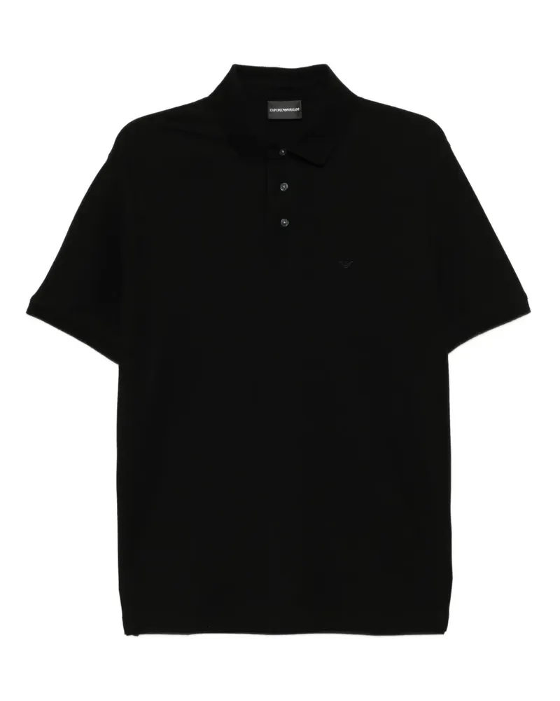 Emporio Armani Poloshirt mit Logo-Stickerei - Schwarz Schwarz
