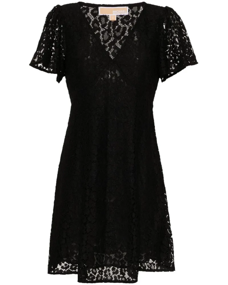 Michael Kors Midikleid mit Spitze - Schwarz Schwarz