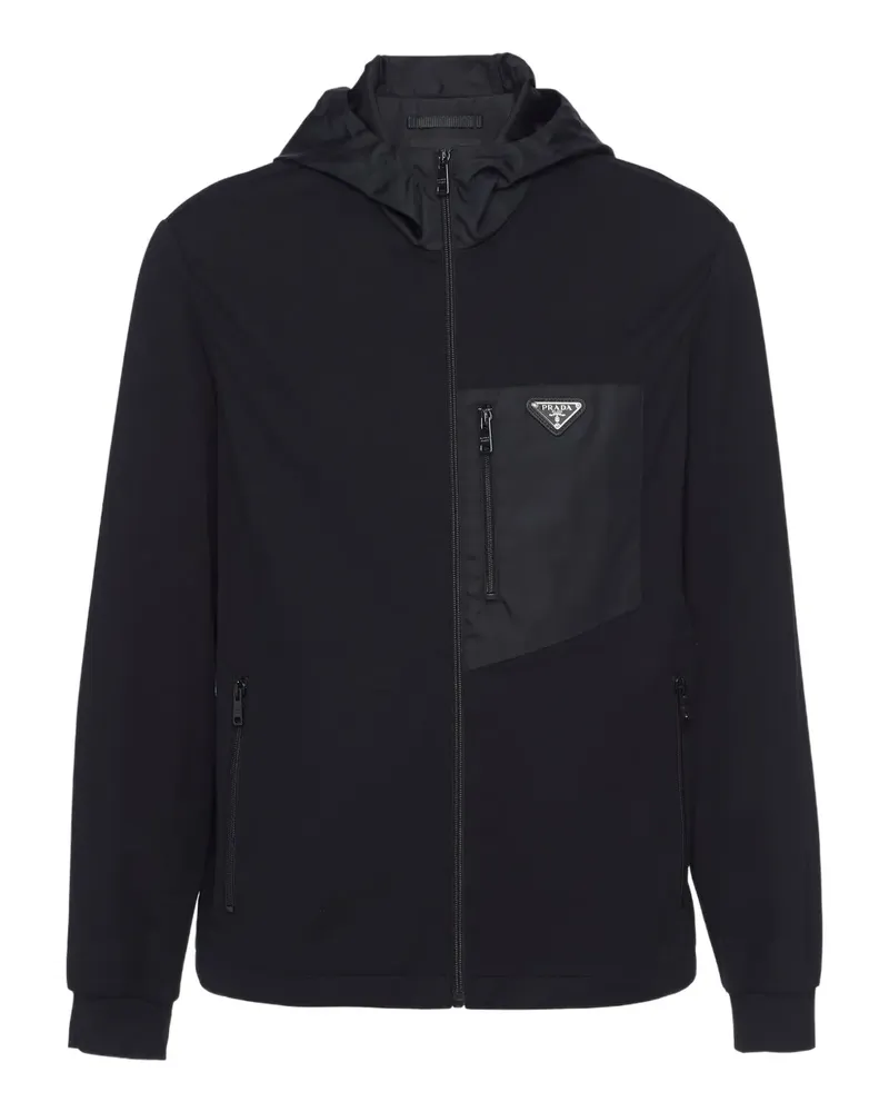Prada Kapuzencardigan mit Reißverschluss - Schwarz Schwarz