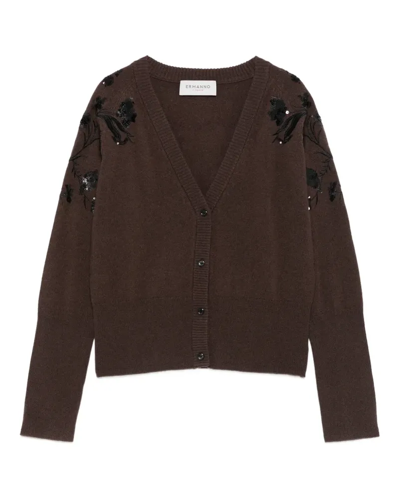 Ermanno Scervino Cardigan mit Blumenstickerei - Braun Braun