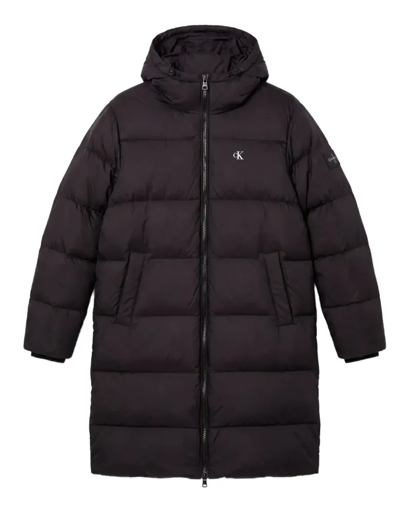 Calvin Klein long hooded padded jacket - Schwarz Schwarz