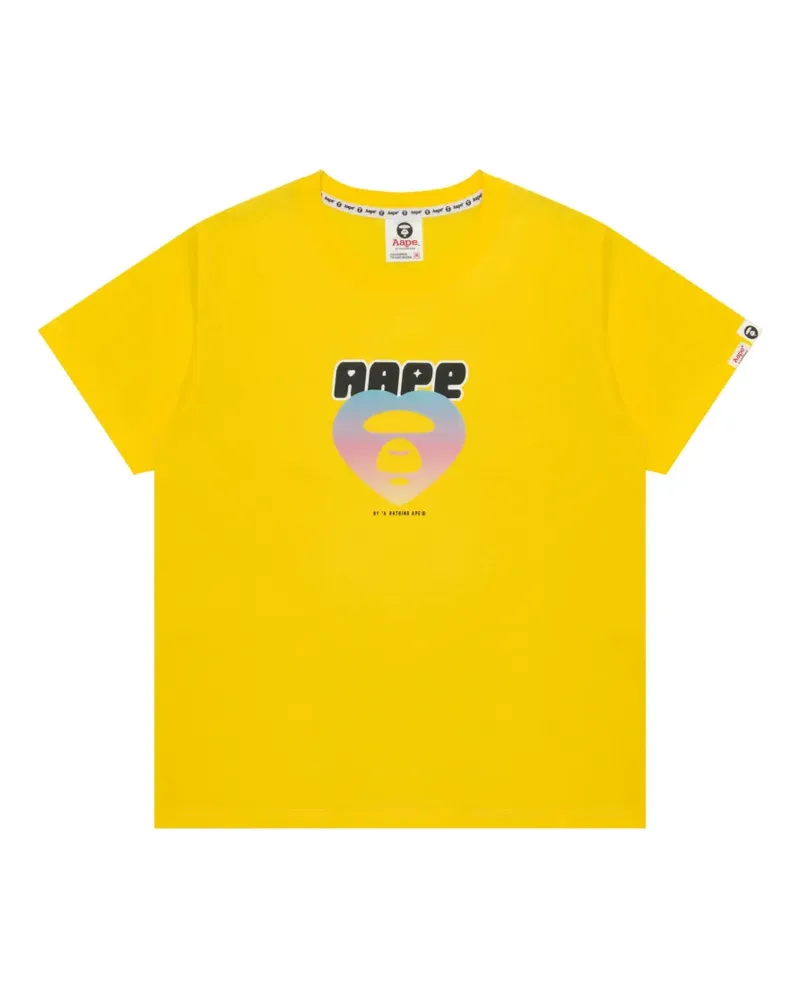 BAPE heart-graphic T-shirt - Gelb Gelb