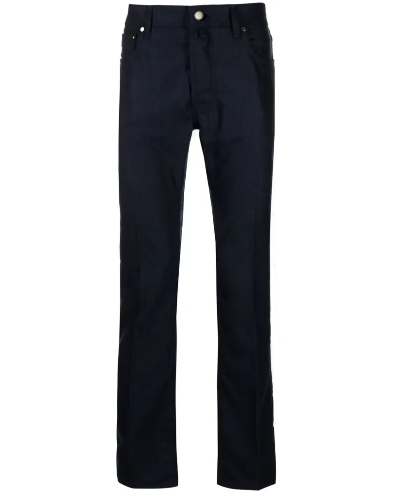 Jacob Cohën Bard Slim-Fit-Hose aus Flanell - Blau Blau