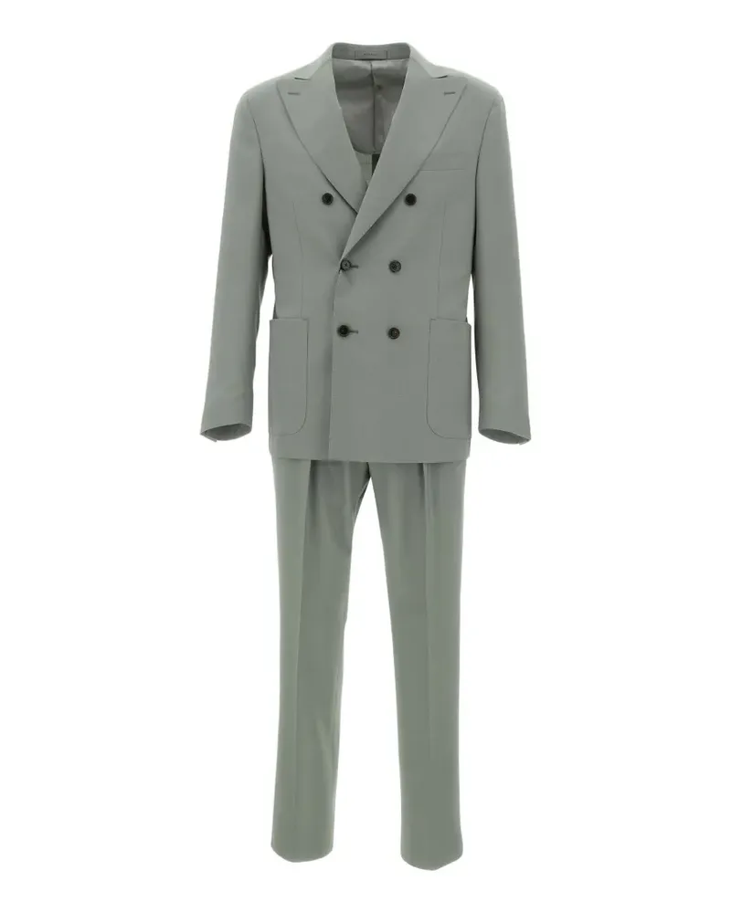 Corneliani double-breasted patch pocket suit - Grün Grün