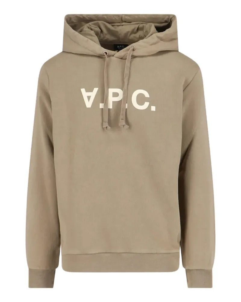 A.P.C. logo hooded sweatshirt - Nude Nude