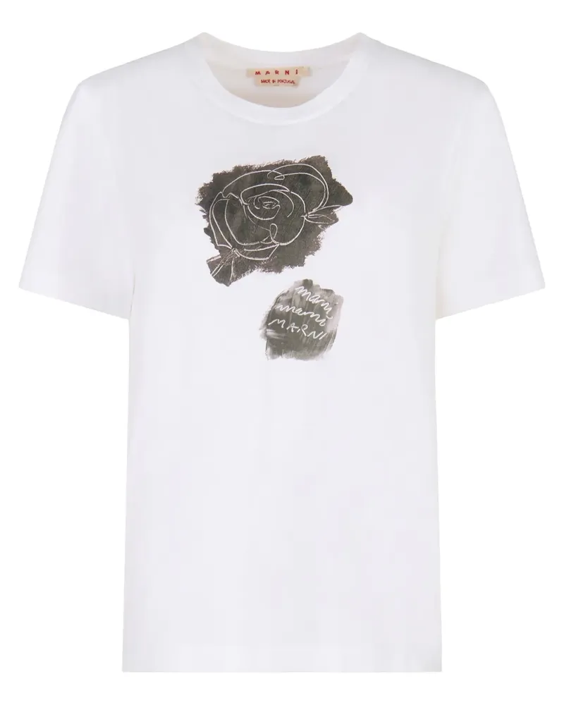 Marni T-Shirt aus Baumwolle - Weiß Weiß