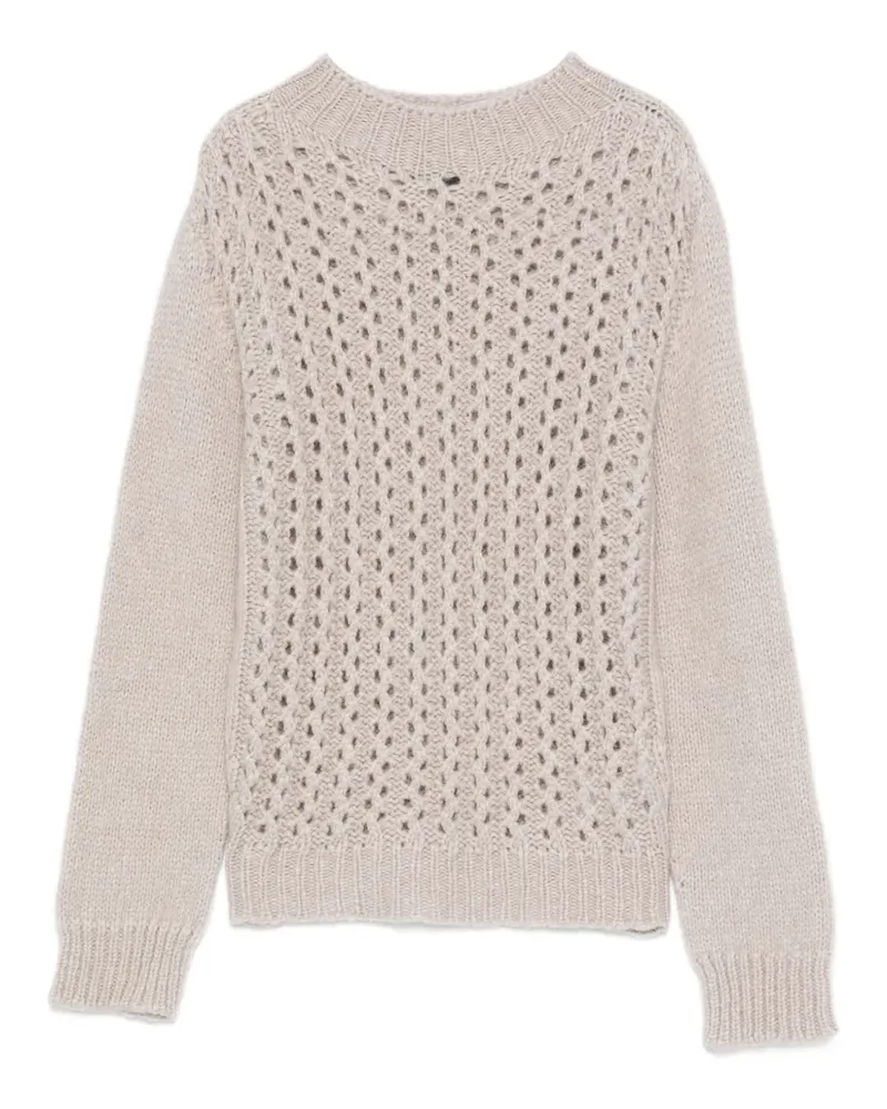 Dondup Pullover mit Lochstrickmuster - Grau Grau