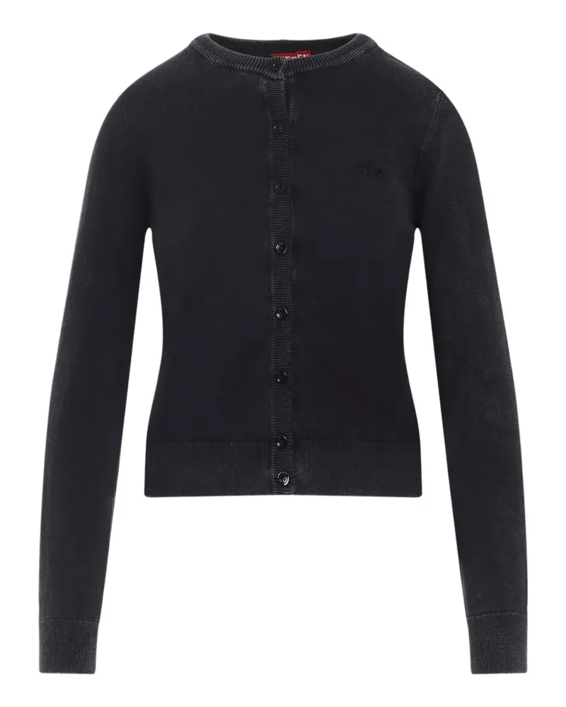 Diesel Geknöpfter Cardigan mit Logo-Stickerei - Schwarz Schwarz