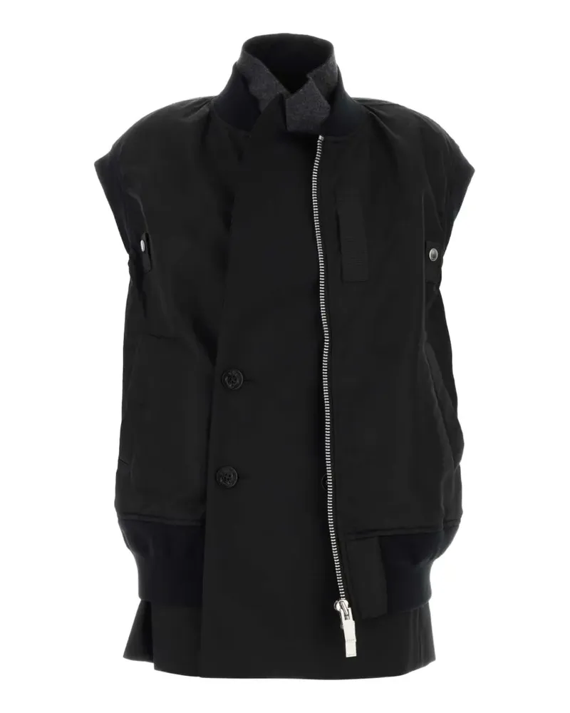 Sacai hybrid sleeveless gilet - Schwarz Schwarz