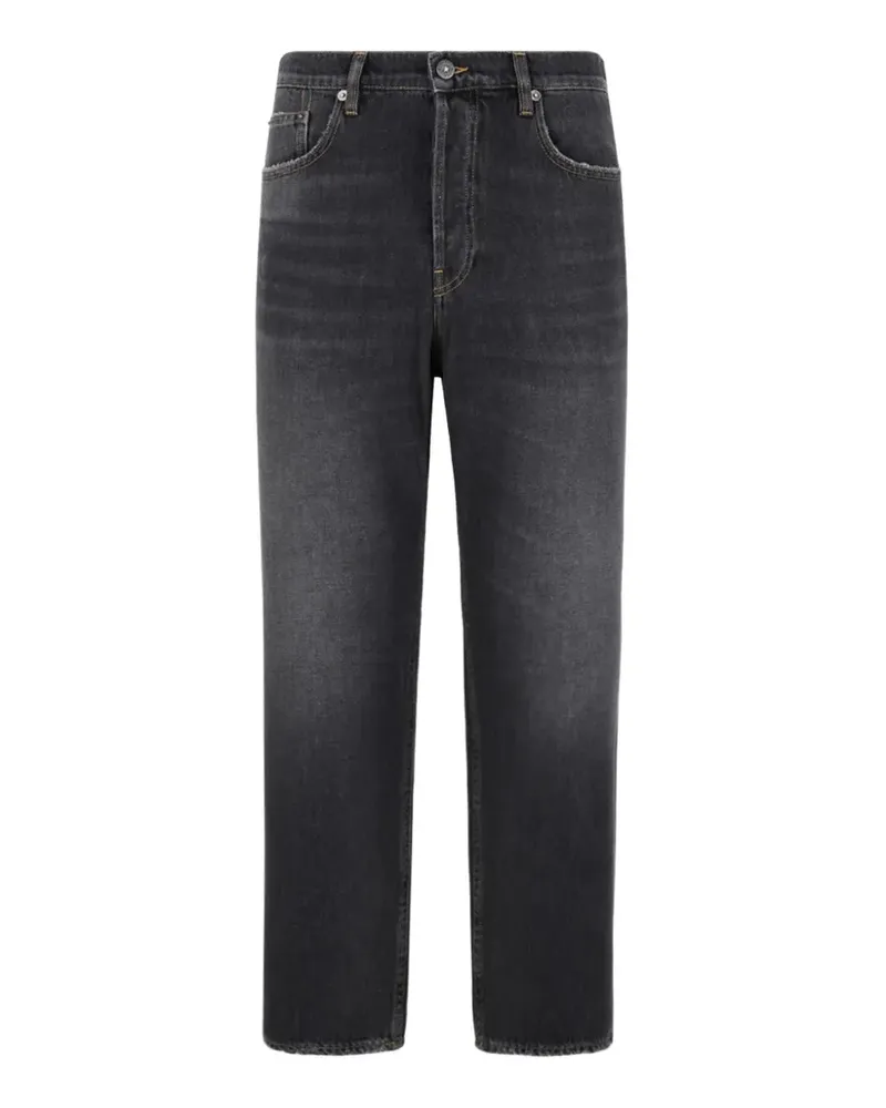 Golden Goose Cropped-Jeans mit Logo-Patch - Schwarz Schwarz