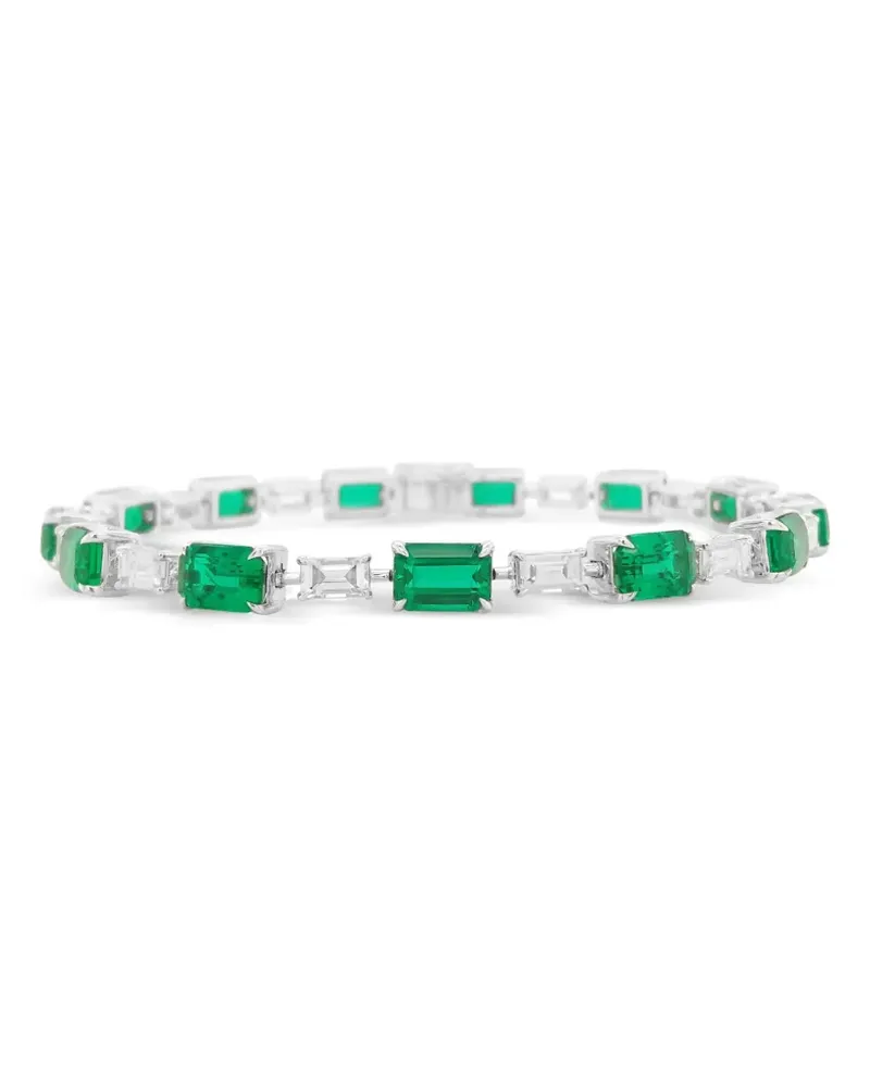 HYT Jewelry 18kt Weißgoldarmband mit Smaragd und Diamant - Silber Silber