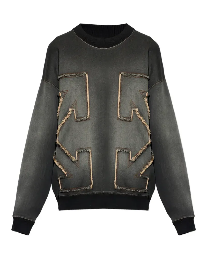 OFF-WHITE Arrows-patch frayed sweater - Grau Grau