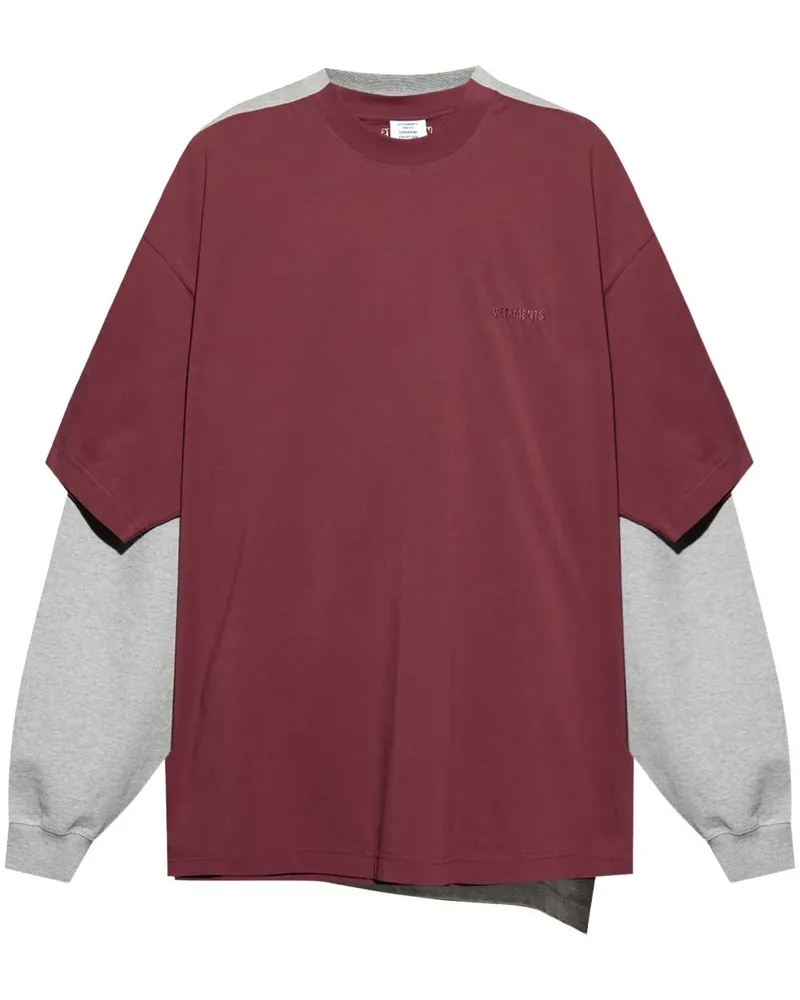 VETEMENTS Sweatshirt im Layering-Look - Rot Rot