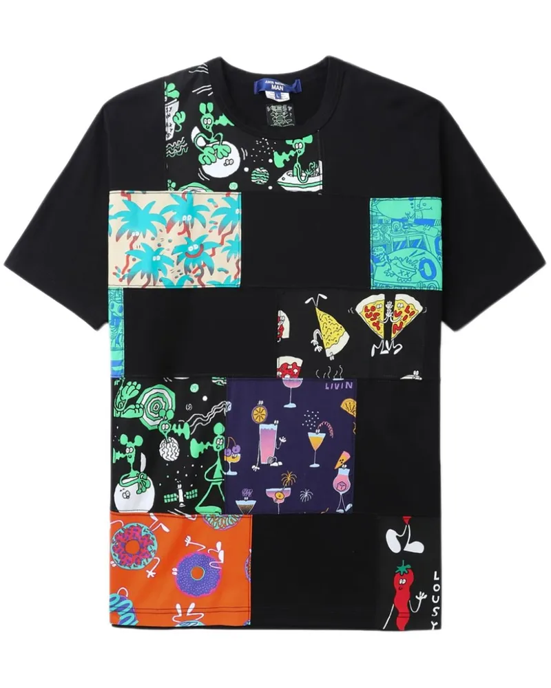 Junya Watanabe x Lousy Livin T-Shirt im Patchwork-Look Schwarz