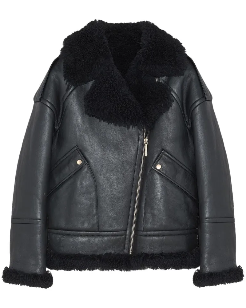 Yves Salomon Perfecto Jacke - Schwarz Schwarz