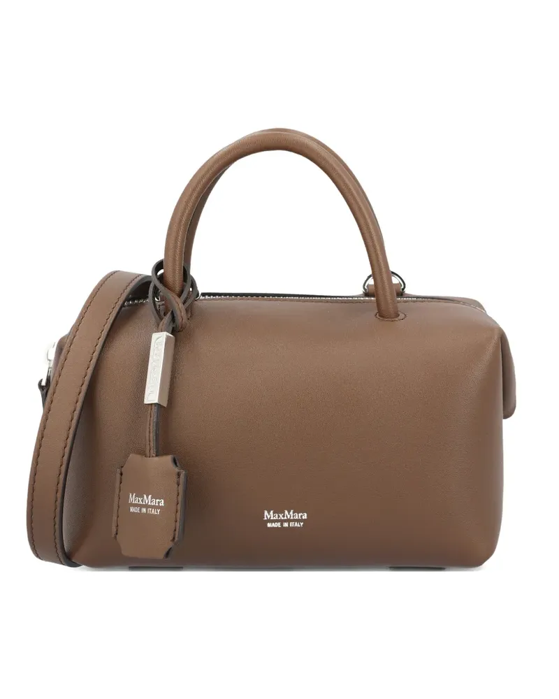 Max Mara Holdalls padlock-detail leather tote bag - Braun Braun