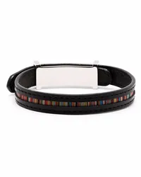 Paul Smith Lederarmband mit Artist-Streifen Schwarz