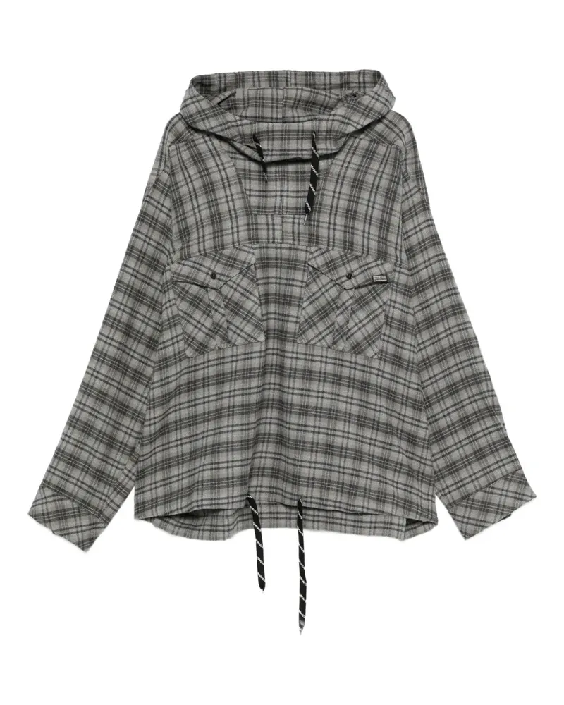 Martine Rose Hoodie mit Karomuster - Grau Grau