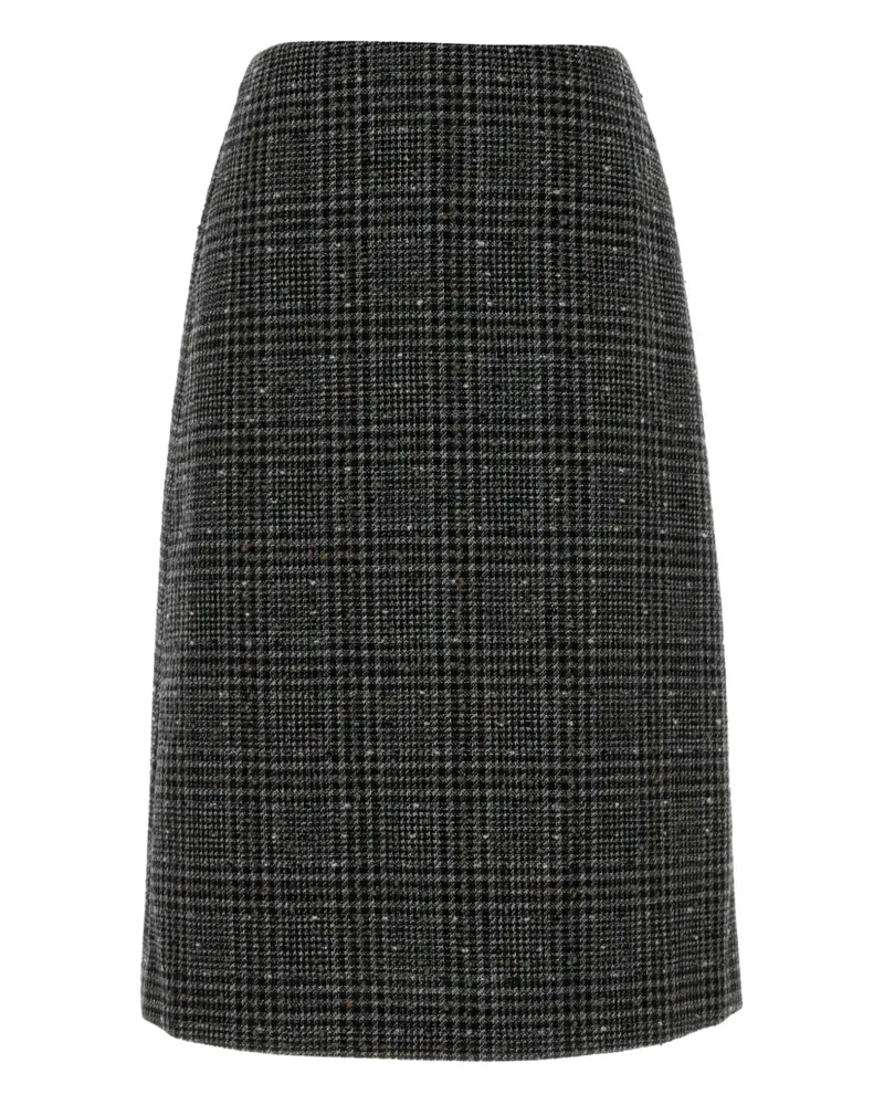 Fendi Midirock mit Check - Grau Grau