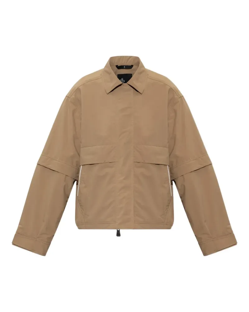 Moncler Day-Namic logo-patch flap-pocket zip-up jacket - Braun Braun