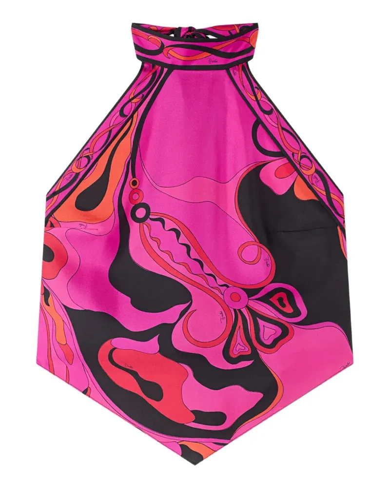 Emilio Pucci Orchidee-print silk top - Rosa Rosa