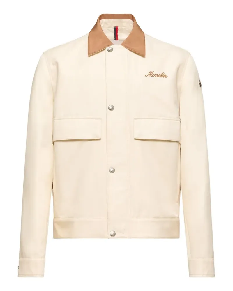 Moncler Kilke logo-embroidered shirt jacket - Nude Nude