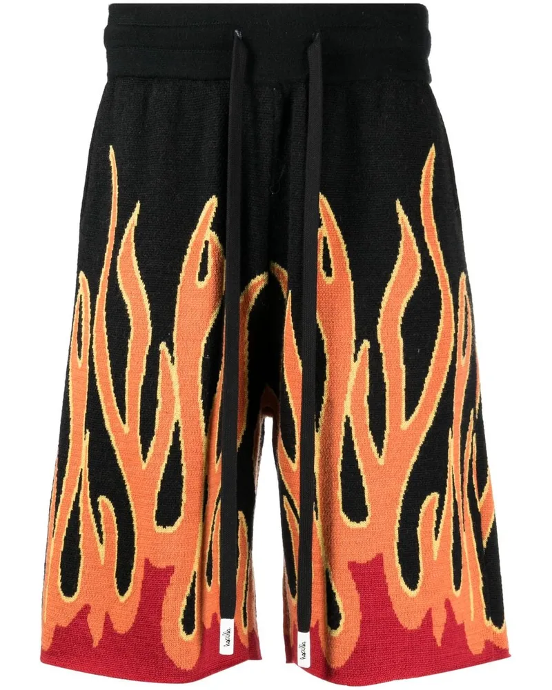 Haculla Up in Flames Intarsien-Shorts - Schwarz Schwarz