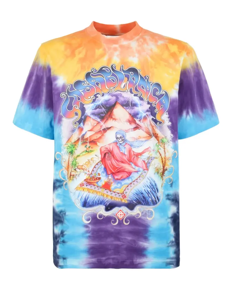 Casablanca Paris Eveil Ancestral Batik-T-Shirt - Blau Blau