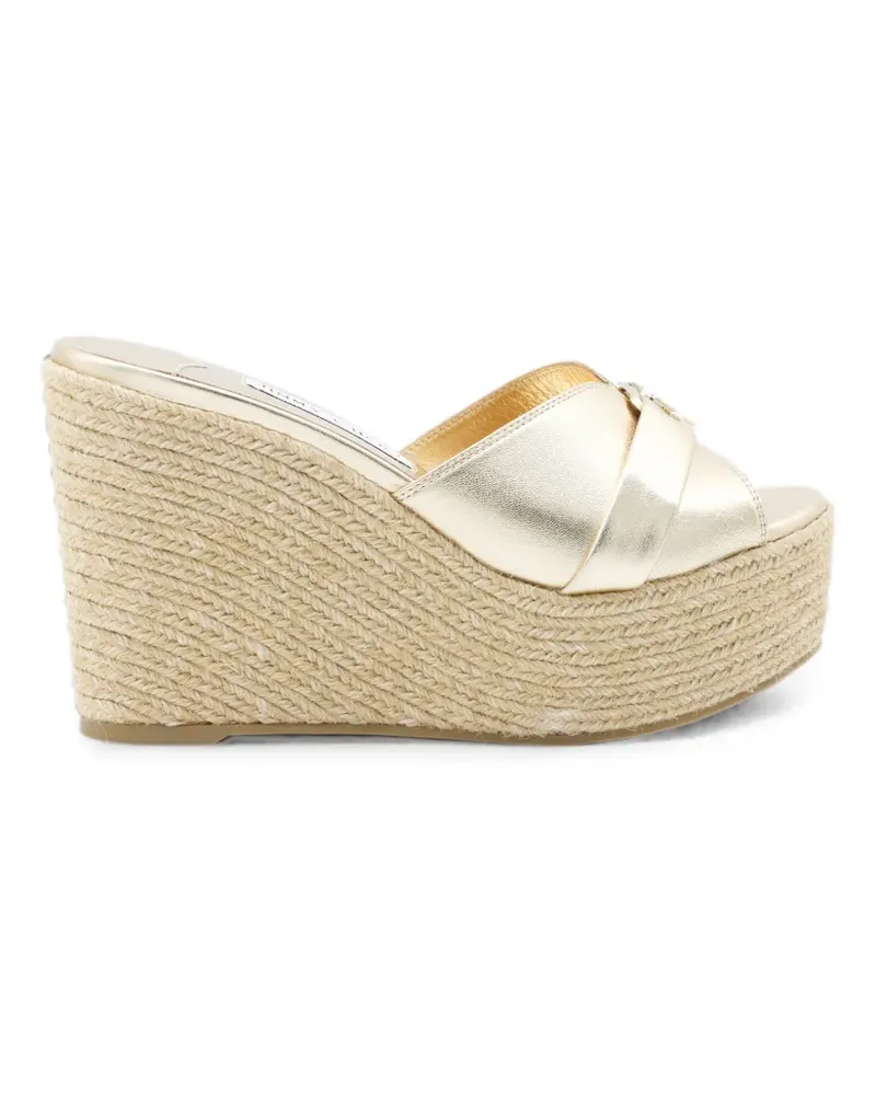 Jimmy Choo Leda wedge mules - Gold Gold