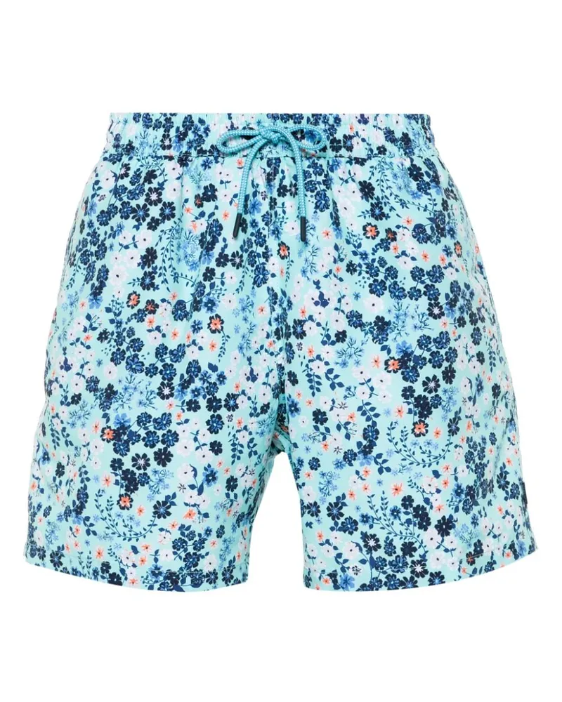 Hackett Badeshorts mit Blumen-Print - Blau Blau