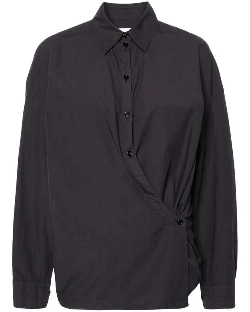 Christophe Lemaire Drapiertes T-Shirt - Blau Blau