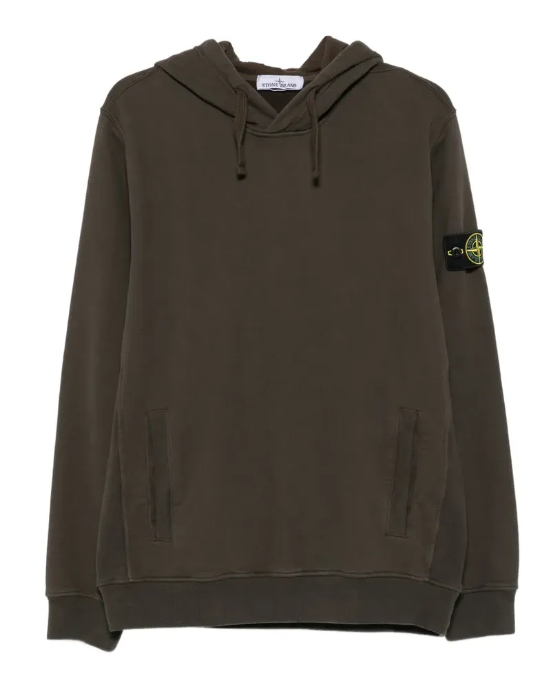 Stone Island logo-patch hoodie - Braun Braun