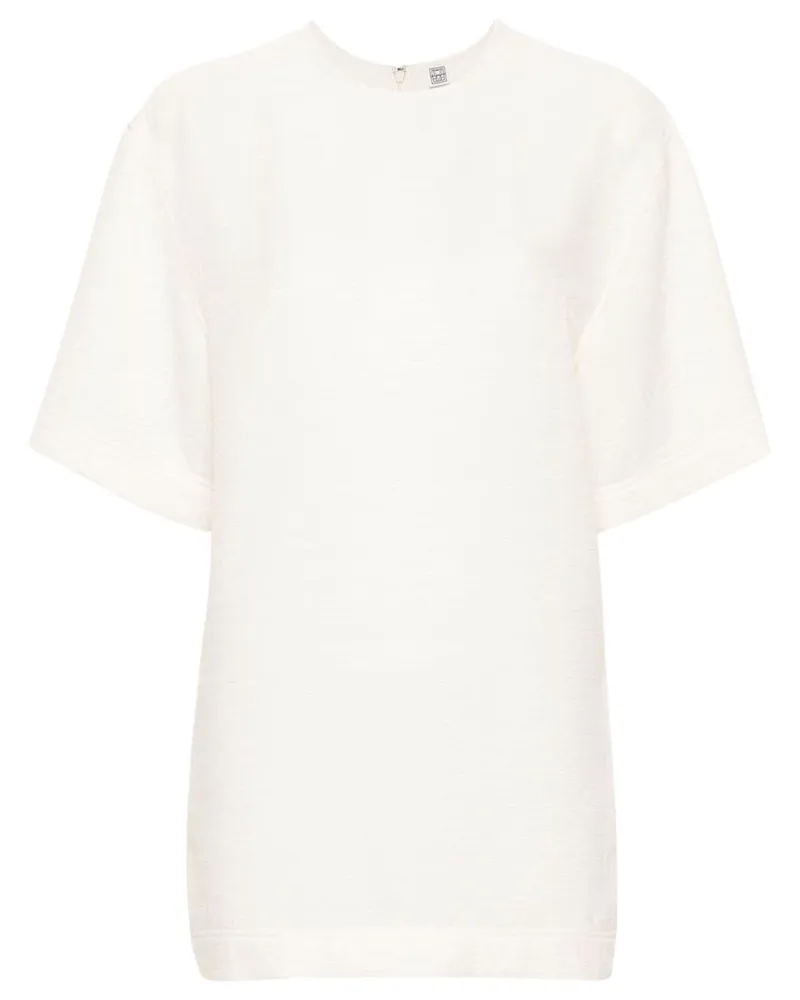 Totême Rundhals-T-Shirt mit Knitteroptik - Nude Nude