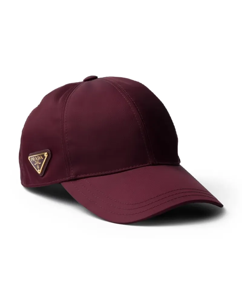 Prada Baseballkappe mit Logo-Schild - Rot Rot