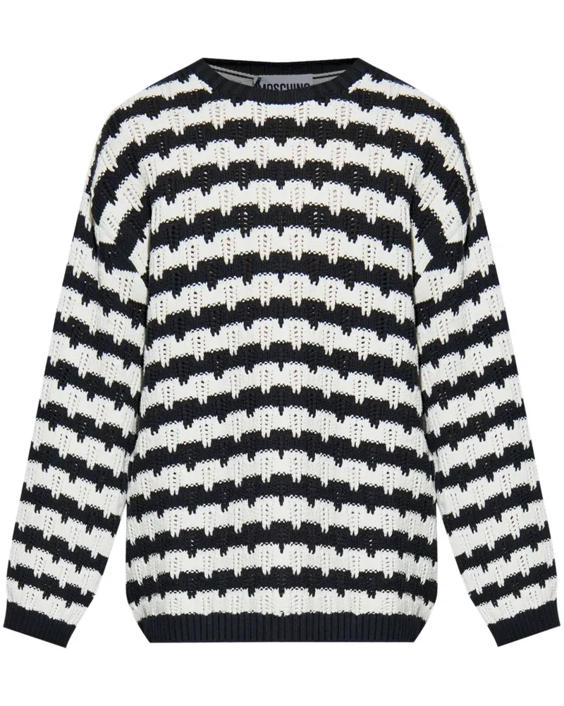 Moschino Gestreifter Pullover - Weiß Weiß