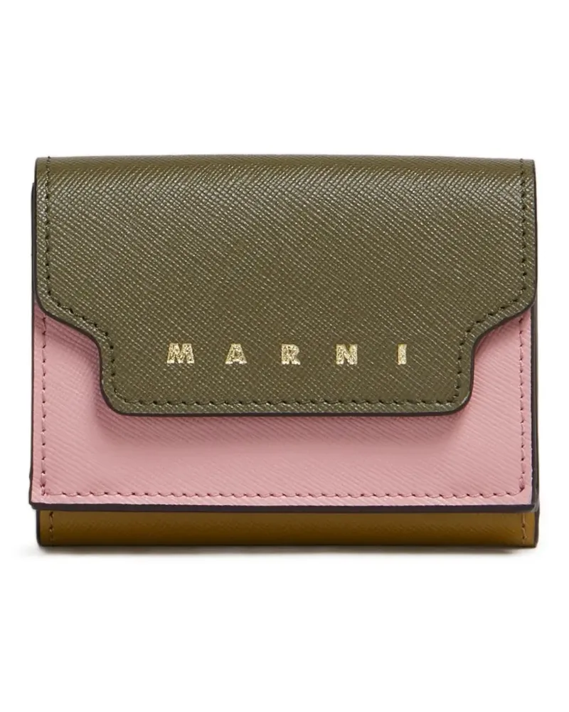 Marni Portemonnaie in Colour-Block-Optik - Grün Grün
