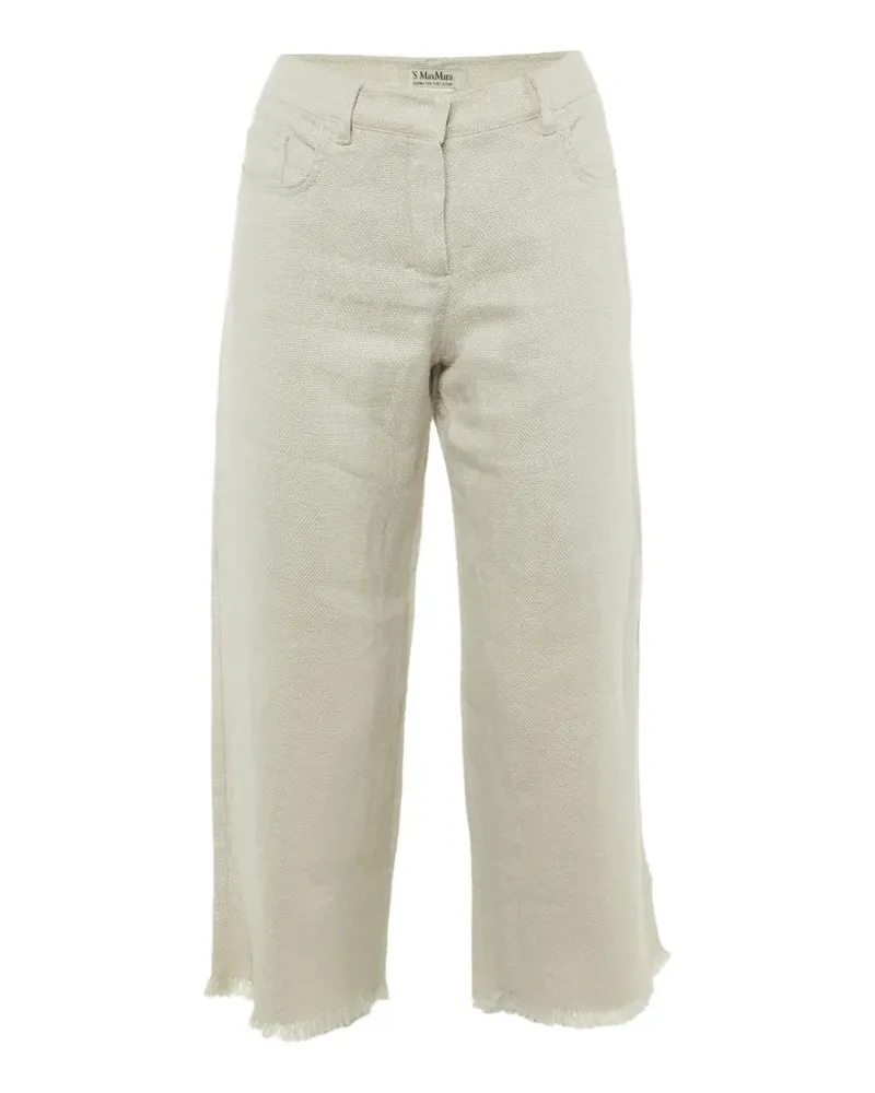 Max Mara textured frayed-hem trousers - Nude Nude