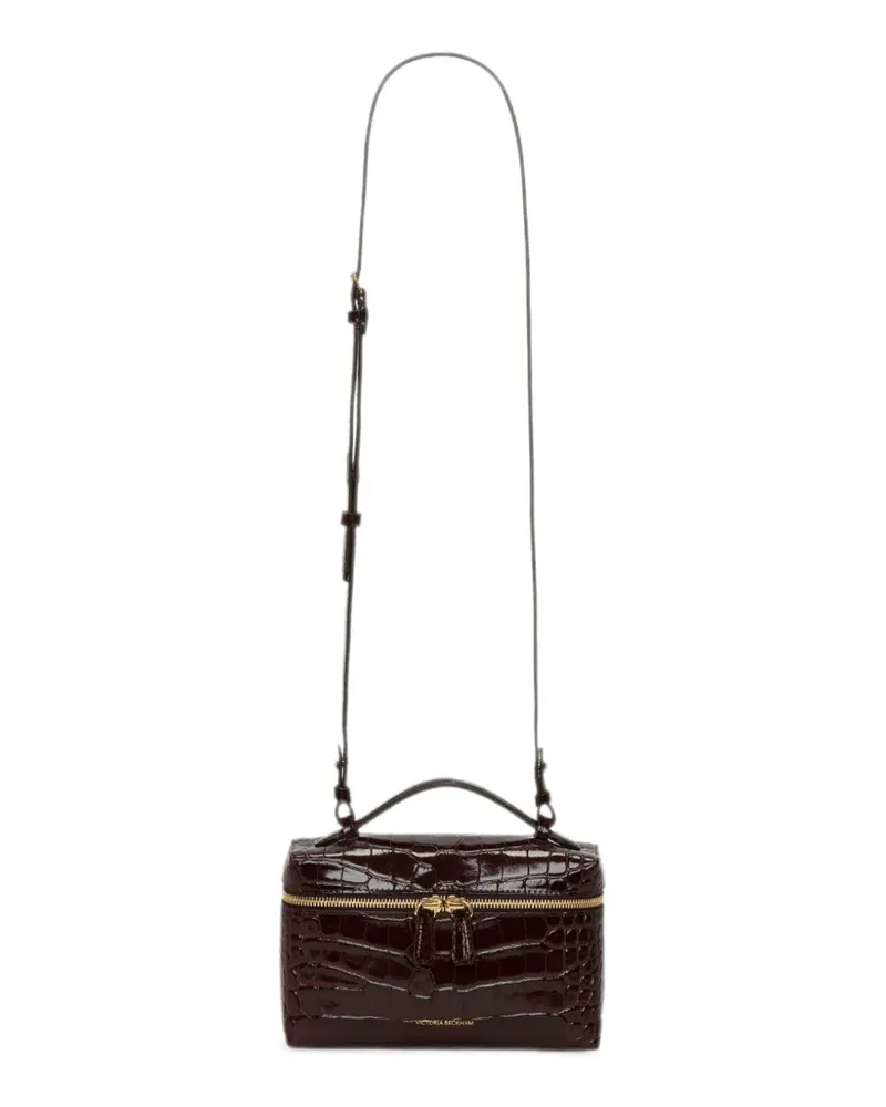 Victoria Beckham Vanity croc-effect mini bag - Braun Braun