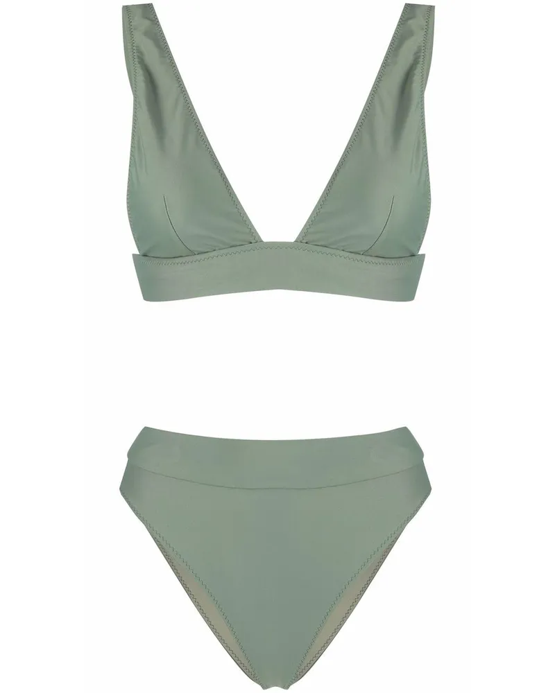 Noire Swimwear Bikini mit hohem Bund - Grün Grün