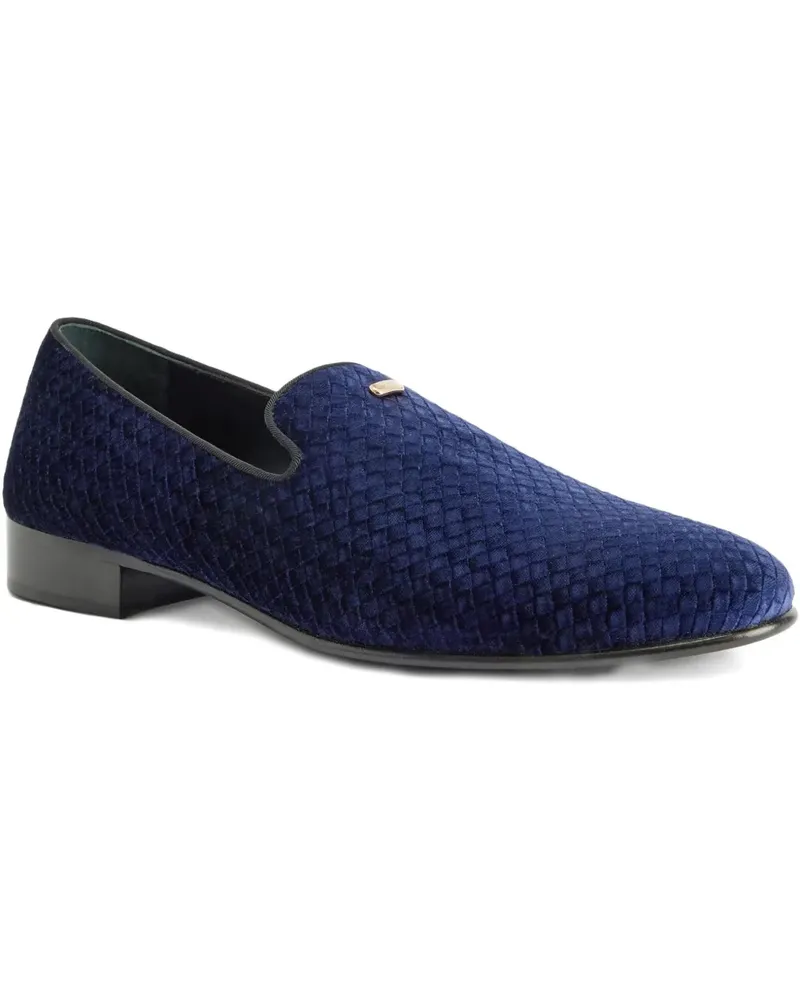 Giuseppe Zanotti Loafer aus Samt mit Webmuster - 002 BLUE 002