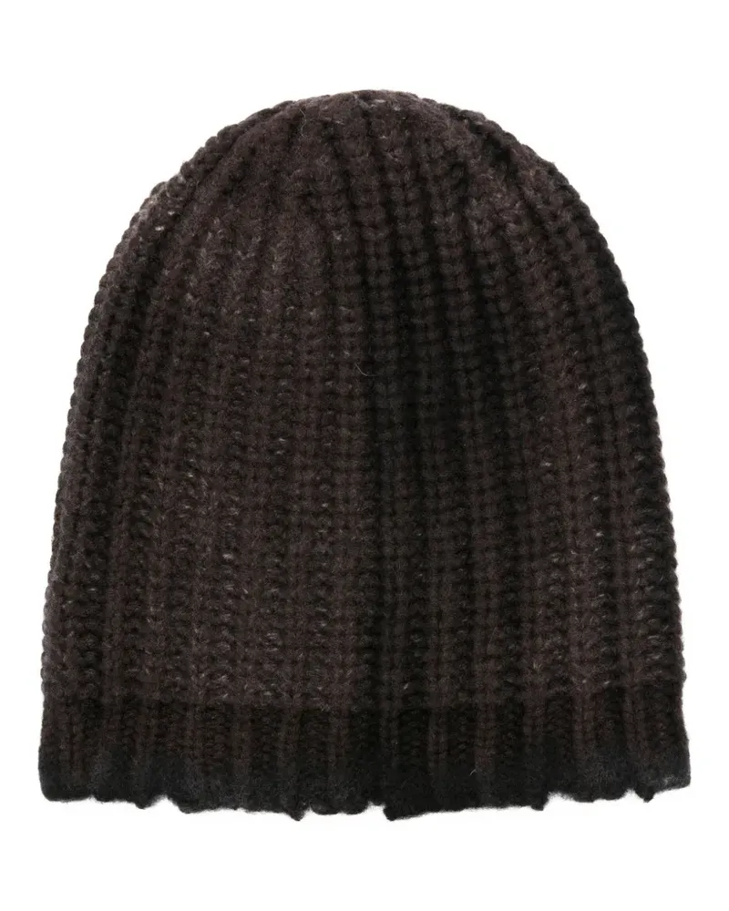 Avant Toi Gerippte Beanie - Braun Braun