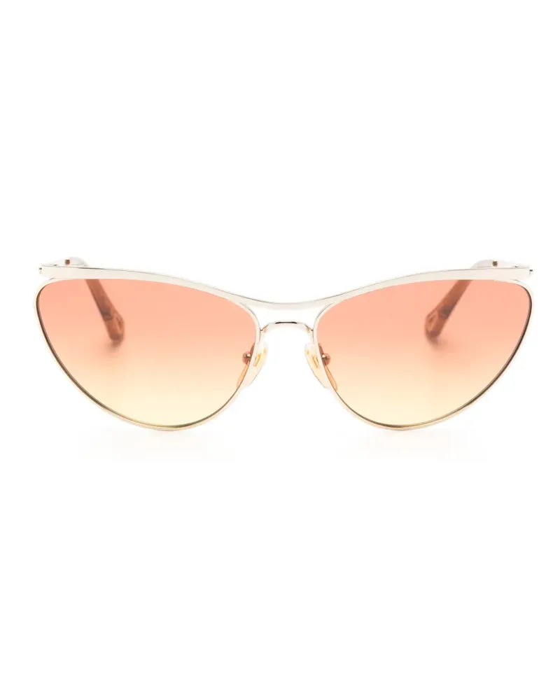 Chloé Sonnenbrille mit Cat-Eye-Gestell - Gold Gold