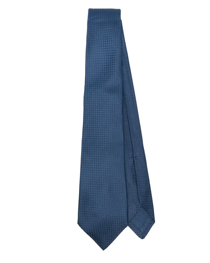 Kiton Krawatte mit Jacquardmuster - Blau Blau