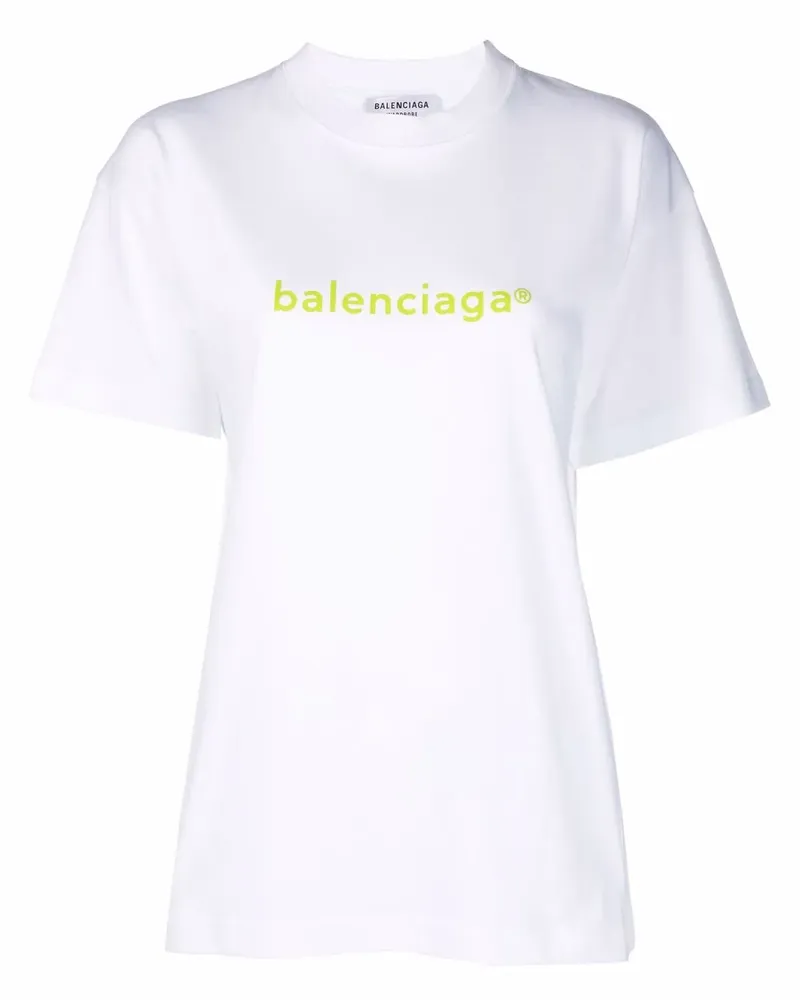 Balenciaga Oversized-T-Shirt mit Logo - Weiß Weiß