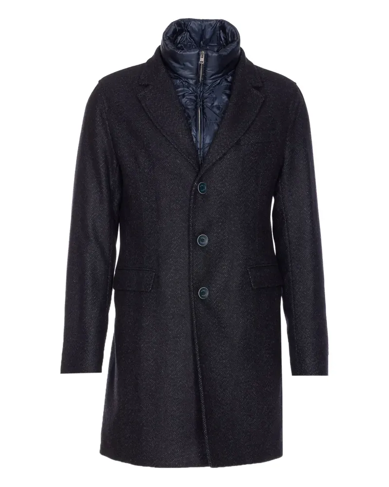 Herno Mantel mit Fischgrätenmuster - Blau Blau