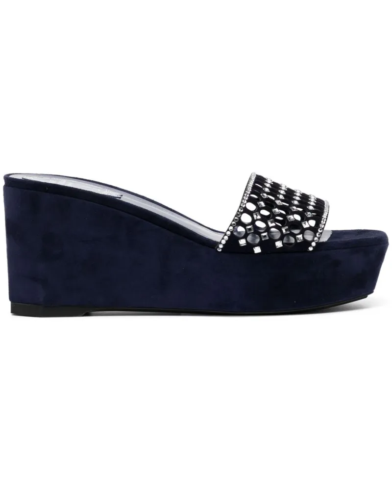 René Caovilla Ginger Wedge-Sandalen 75mm - Blau Blau