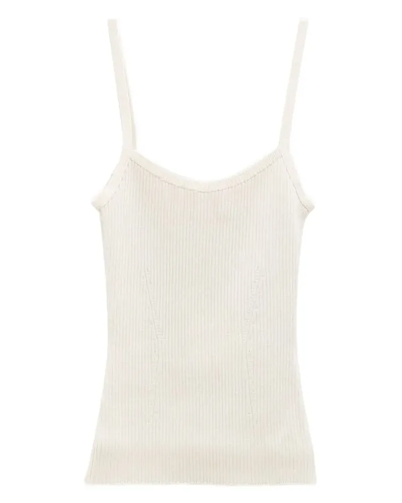 Chloé Fein geripptes Trägershirt - Weiß Weiß