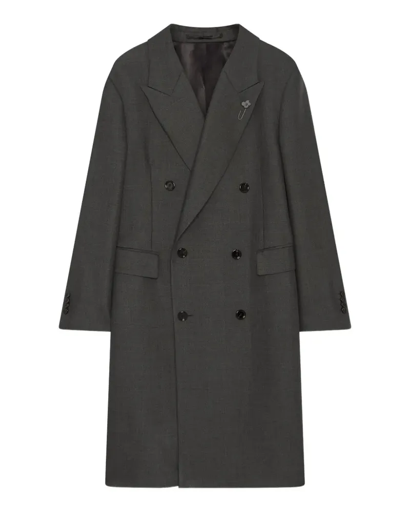 LARDINI double-breasted peaked-lapel coat - Grau Grau